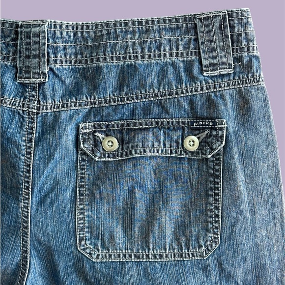 Riders By Lee Women’s 16M Jean‎ Denim Cargo Capris Shorts Jorts 36x20 Baggy Y2K - Picture 7 of 9